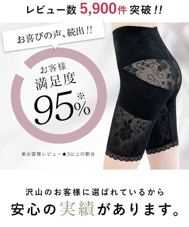-5kg見え 総レース骨盤ガードル 【ミドル丈/ロング丈】