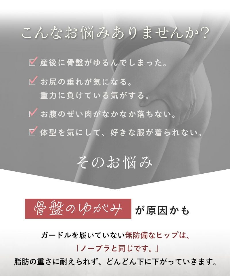 -5kg見え 総レース骨盤ガードル 【ミドル丈/ロング丈】