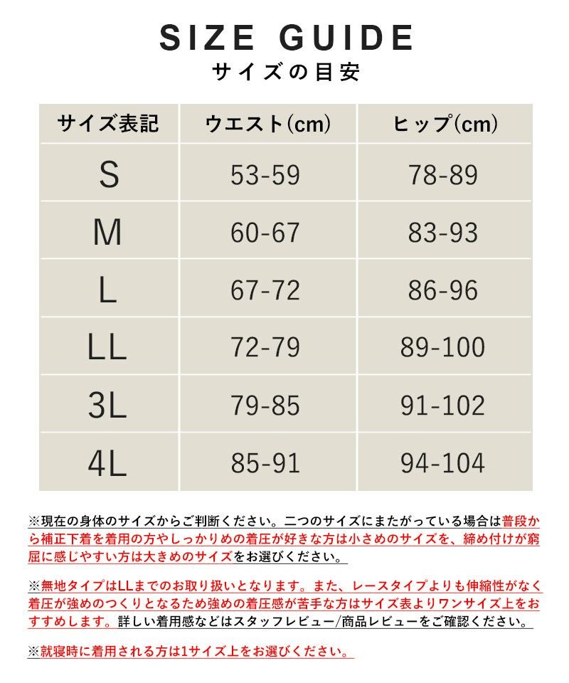 -5kg見え 総レース骨盤ガードル 【ミドル丈/ロング丈】