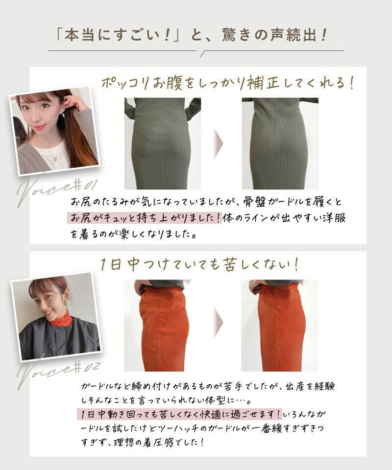 -5kg見え 総レース骨盤ガードル 【ミドル丈/ロング丈】