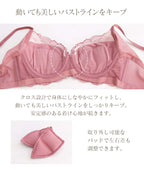 【SALE限定20％OFF】《BraJelly》ピオニーレースアップブラ＆ショーツ