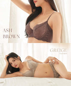 【SALE限定20％OFF】《BraJelly》ピオニーレースアップブラ＆ショーツ