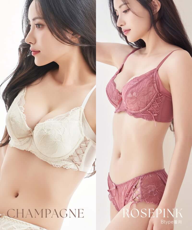 【SALE限定20％OFF】《BraJelly》ピオニーレースアップブラ＆ショーツ