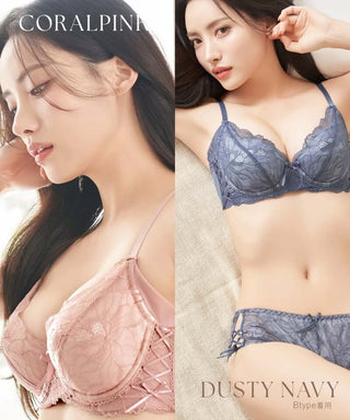 【SALE限定20％OFF】《BraJelly》ピオニーレースアップブラ＆ショーツ