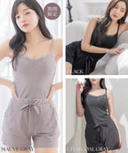 リブレースブラトップ＆ショートパンツセット《BRAmone Basic Natural》