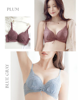 Leene フルールシャワーカシュクールブラ【ブラ単品】 / 痛くない脇高谷間ブラ