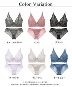 胸を小さく見せる着痩せブラ～スリムシルエットブラ～ピオニーレースブラ&ショーツセット