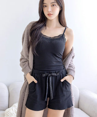 リブレースブラトップ&ショートパンツセット《BRAmone Basic Volume+》