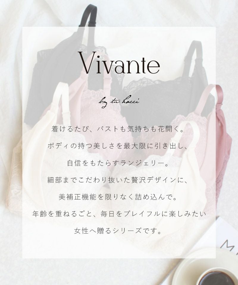 vivante ブロッサムレースブラ【ブラ単品】 / 補正ブラに見えない脇肉撃退ブラ