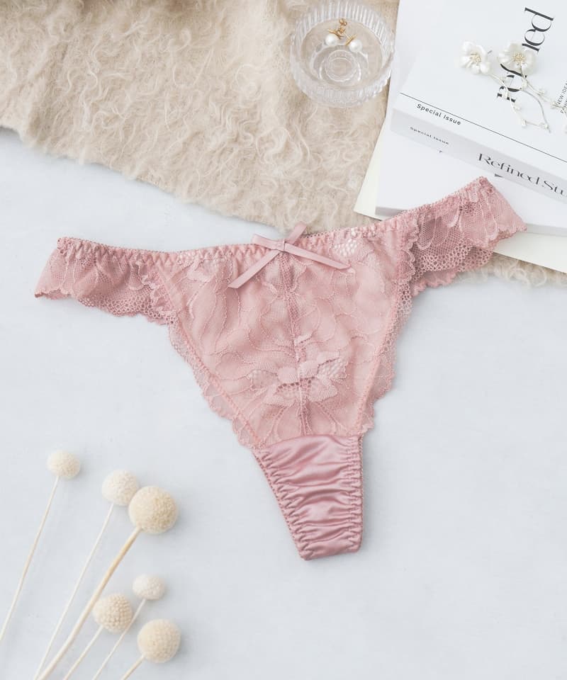 ピオニーレースフリルTバックショーツ【ショーツ単品】