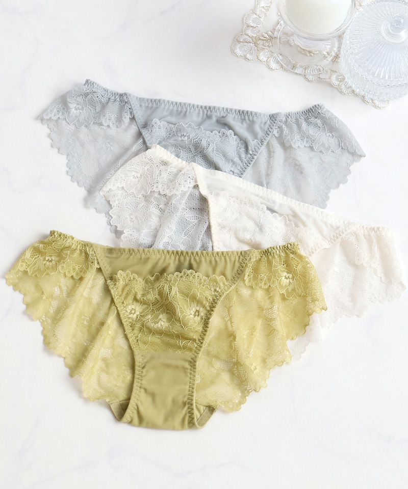 フェザリーバックレースショーツ【ショーツ単品】