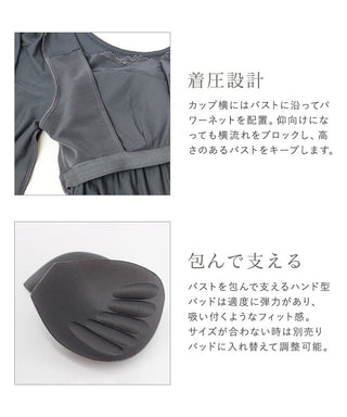 《ラクシアスリープ》ナイトブラワンピース 長袖マキシ丈 無地/花柄
