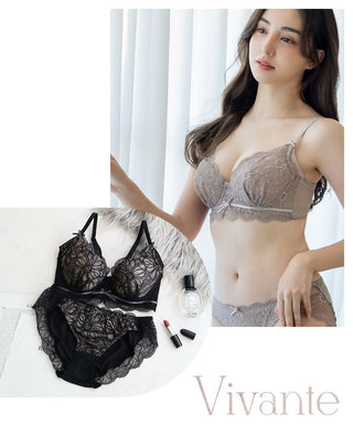 vivanteダリアレースブラ&ショーツ / 補正ブラに見えない脇肉撃退ブラ