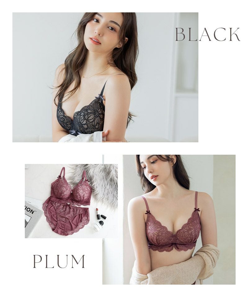 vivanteダリアレースブラ&ショーツ / 補正ブラに見えない脇肉撃退ブラ
