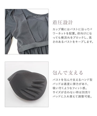 《ラクシアスリープ》ナイトブラワンピース 半袖ロング丈 無地/花柄