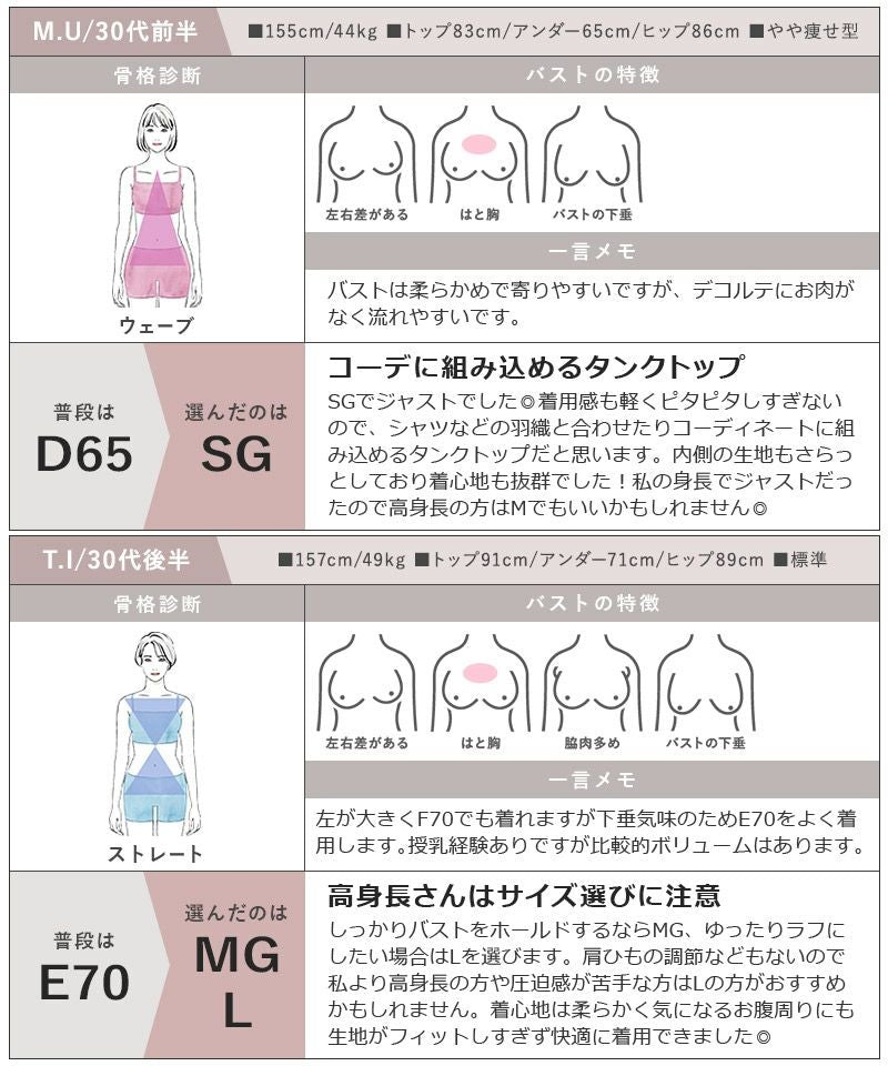 カップ付きリブタンクトップ Uネック型《BRAmone Basic Natural》