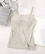 リブブラトップ 胸元カバー型《BRAmone Basic Natural》