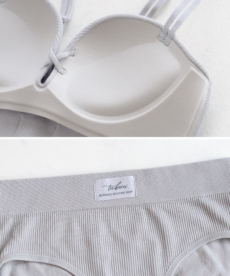リブホックレスリフトブラ&ショーツ《モーニングルーティンブラ》
