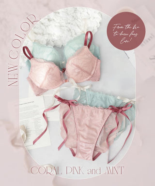 【一部カラー20％OFF】ピオニーレースフロントホックブラ&ショーツ