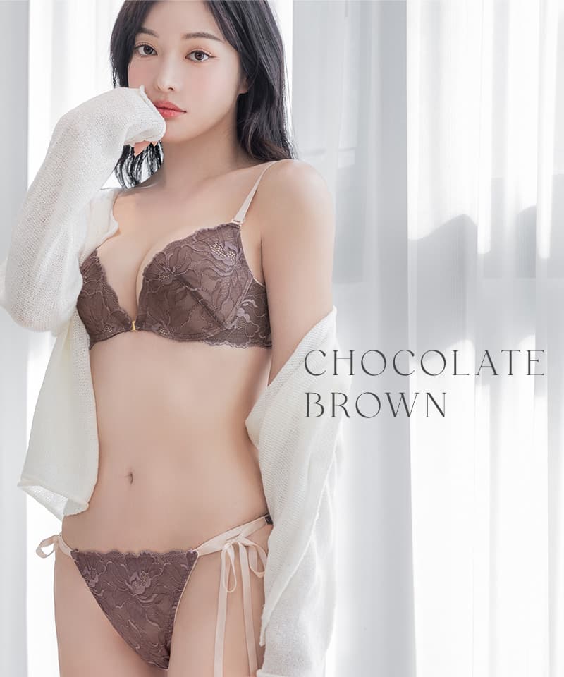【一部カラー20％OFF】ピオニーレースフロントホックブラ&ショーツ