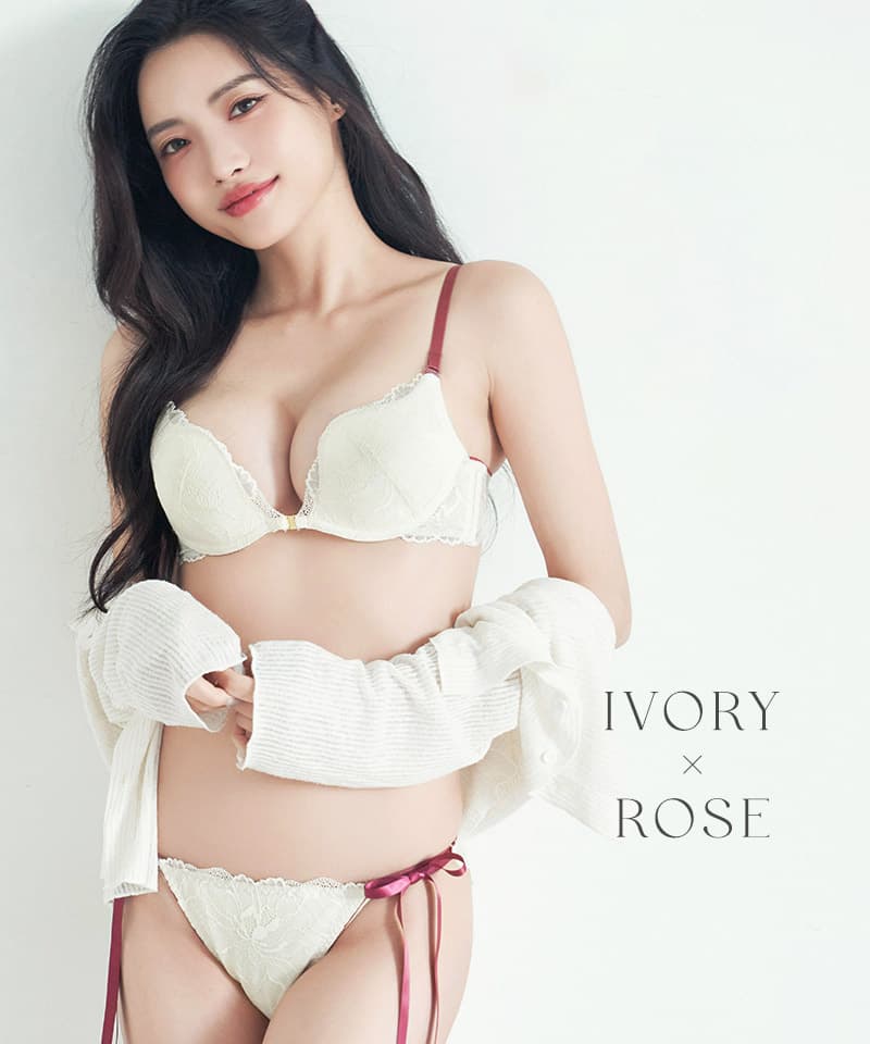 【一部カラー20％OFF】ピオニーレースフロントホックブラ&ショーツ