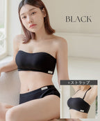 【SALE限定30％OFF】2wayリブストラップレスブラ&ショーツ