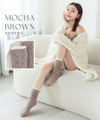 もこもこ二重編みソックス 単品/2足セット