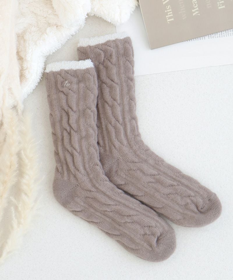もこもこ二重編みソックス 単品/2足セット