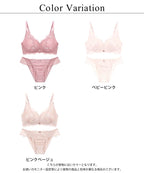Leene  サクラレース ノンワイヤーブラ＆ショーツ