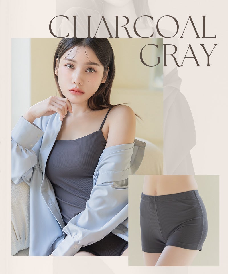【再入荷】水陸両用ブラトップ胸元カバー型&ショートパンツセット《BRAmone Basic Natural》