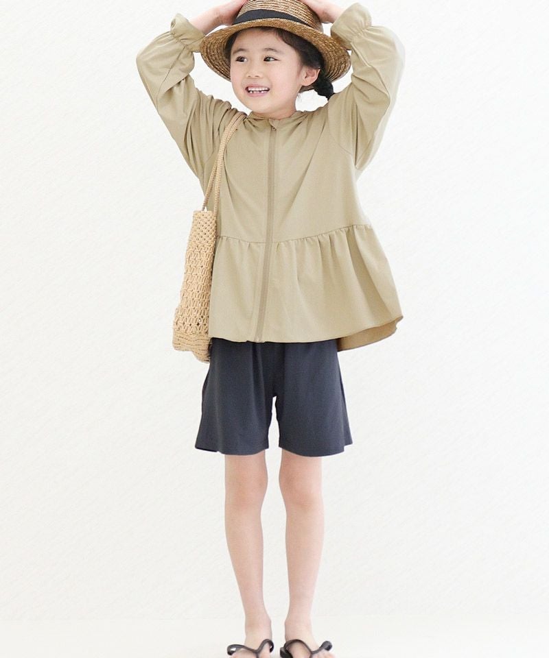 キッズ水陸両用UVカットジップパーカー＆ショートパンツ
