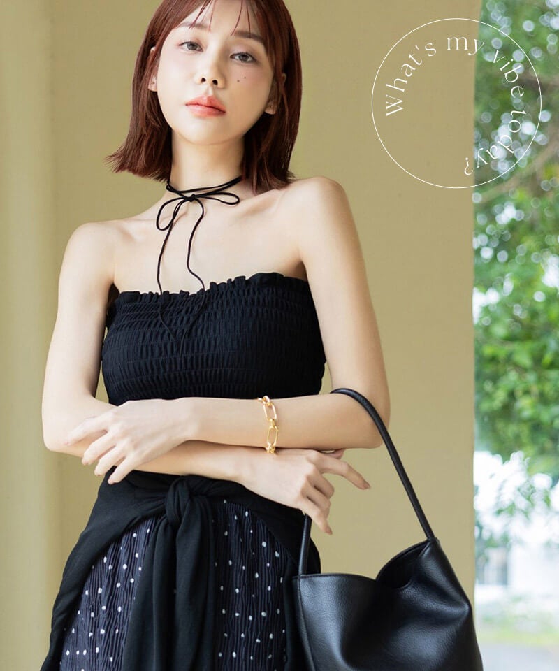 【今季限定カラー追加】3WAYシャーリングブラトップ《BRAmone Fashion Glamorous》