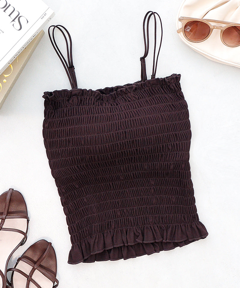【今季限定カラー追加】3WAYシャーリングブラトップ《BRAmone Fashion Glamorous》