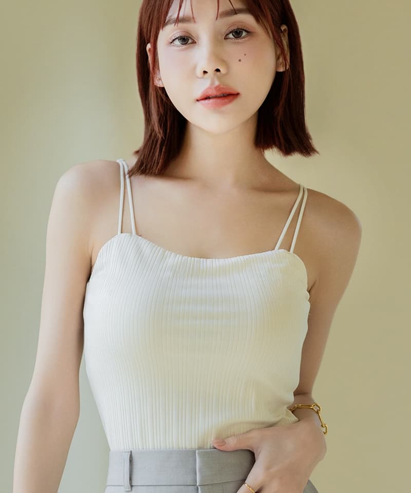 リブツインストラップブラトップ《BRAmone Fashion Glamorous》