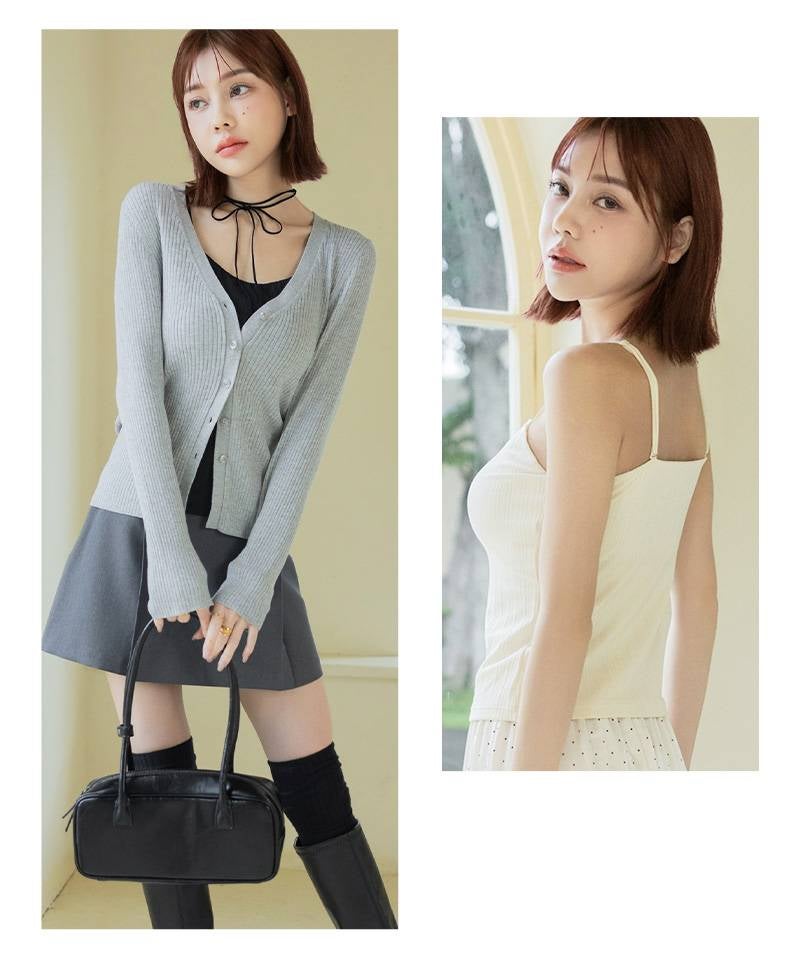 リブツインストラップブラトップ《BRAmone Fashion Glamorous》