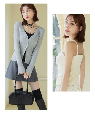 リブツインストラップブラトップ《BRAmone Fashion Glamorous》