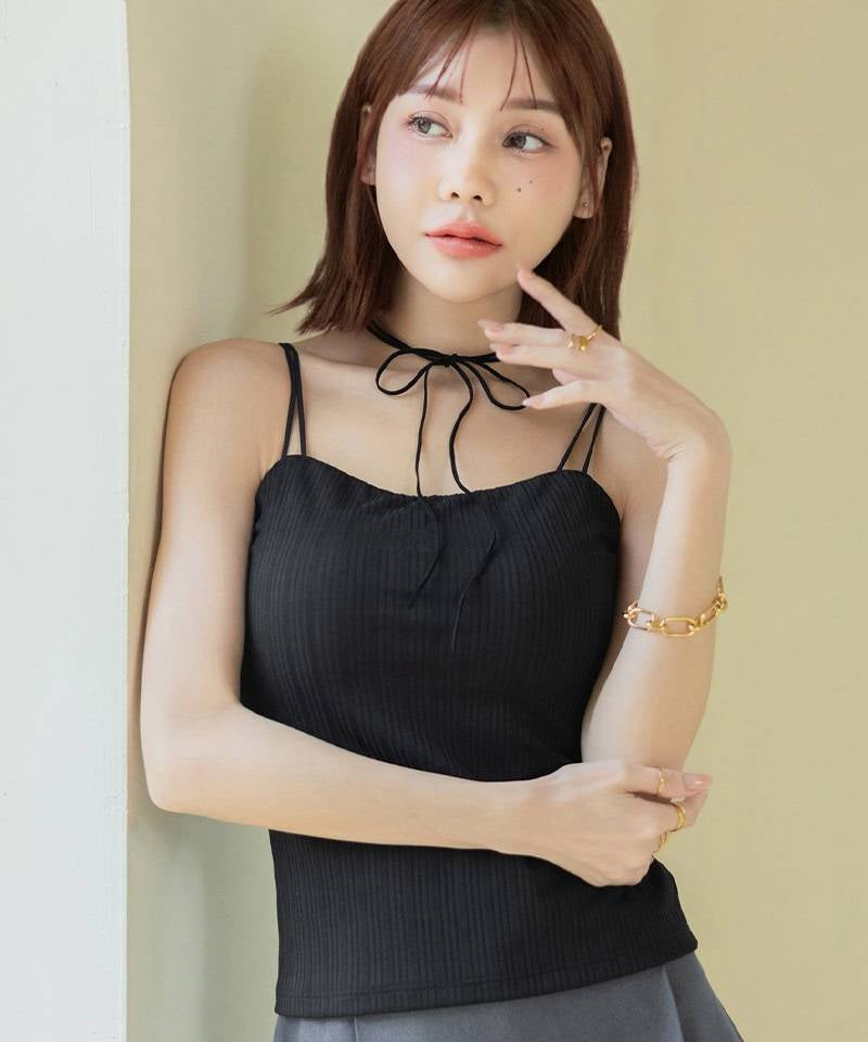 リブツインストラップブラトップ《BRAmone Fashion Glamorous》