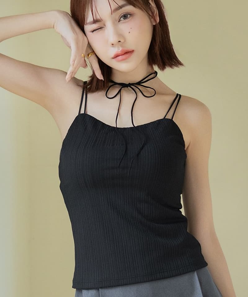 リブツインストラップブラトップ《BRAmone Fashion Glamorous》