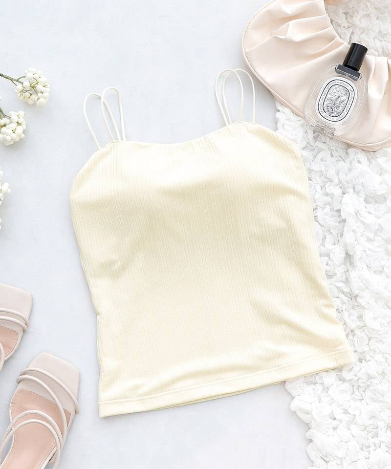 リブツインストラップブラトップ《BRAmone Fashion Glamorous》