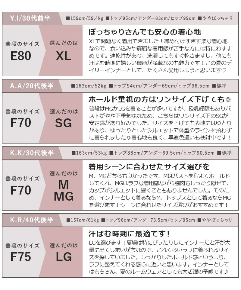 接触冷感リブブラトップ 浅V型《BRAmone Basic Natural》