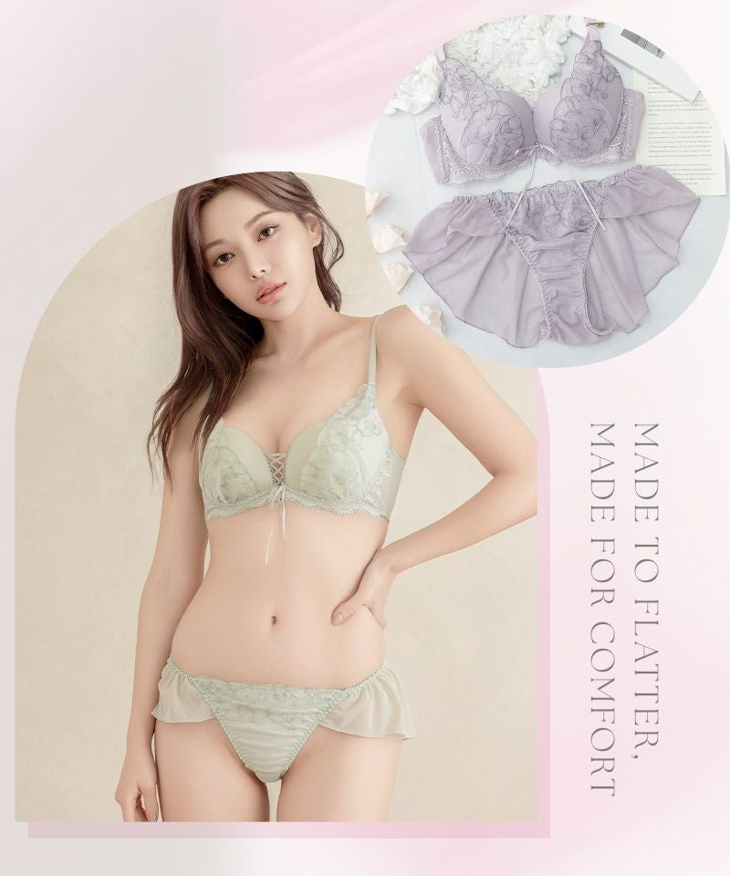 《Leene》マニョリアレースブラ＆ショーツ