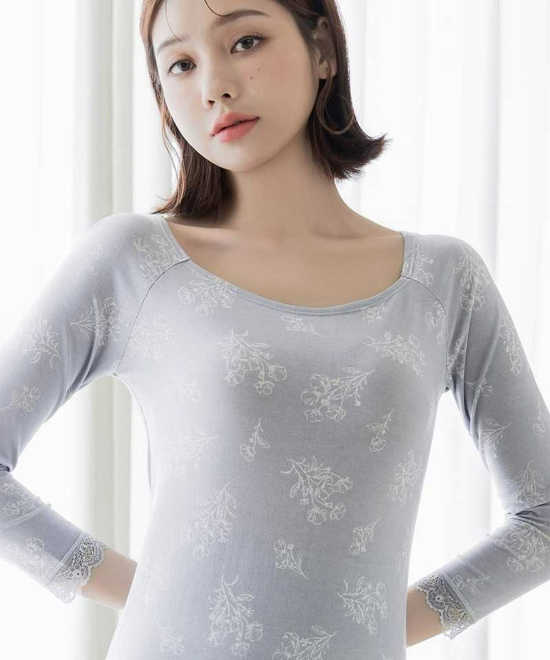 《Urun》潤い仕立てのモイストインナー 長袖トップス