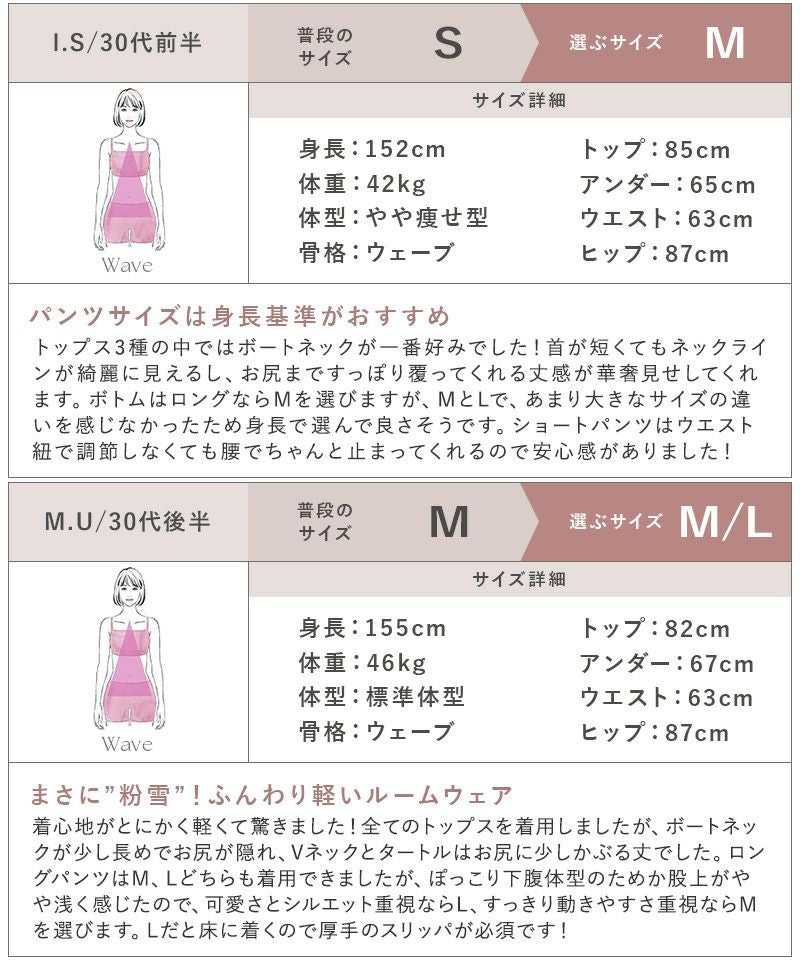 《P.snow》もこもこルームウェア トップス＆ロングパンツ 選べるトップス3type