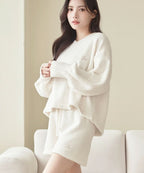 《P.snow》もこもこルームウェア トップス＆ショートパンツ 選べるトップス3type