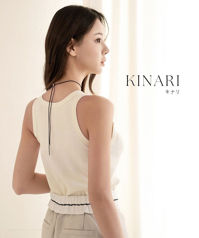 カップ付きアメリカンスリーブリブタンクトップ《BRAmone Fashion Easy》