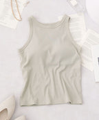 カップ付きアメリカンスリーブリブタンクトップ《BRAmone Fashion Easy》