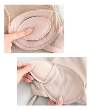 【同梱専用】【パッド単品】カップ付きアメリカンスリーブリブタンクトップ《BRAmone Basic Natural》専用パッド