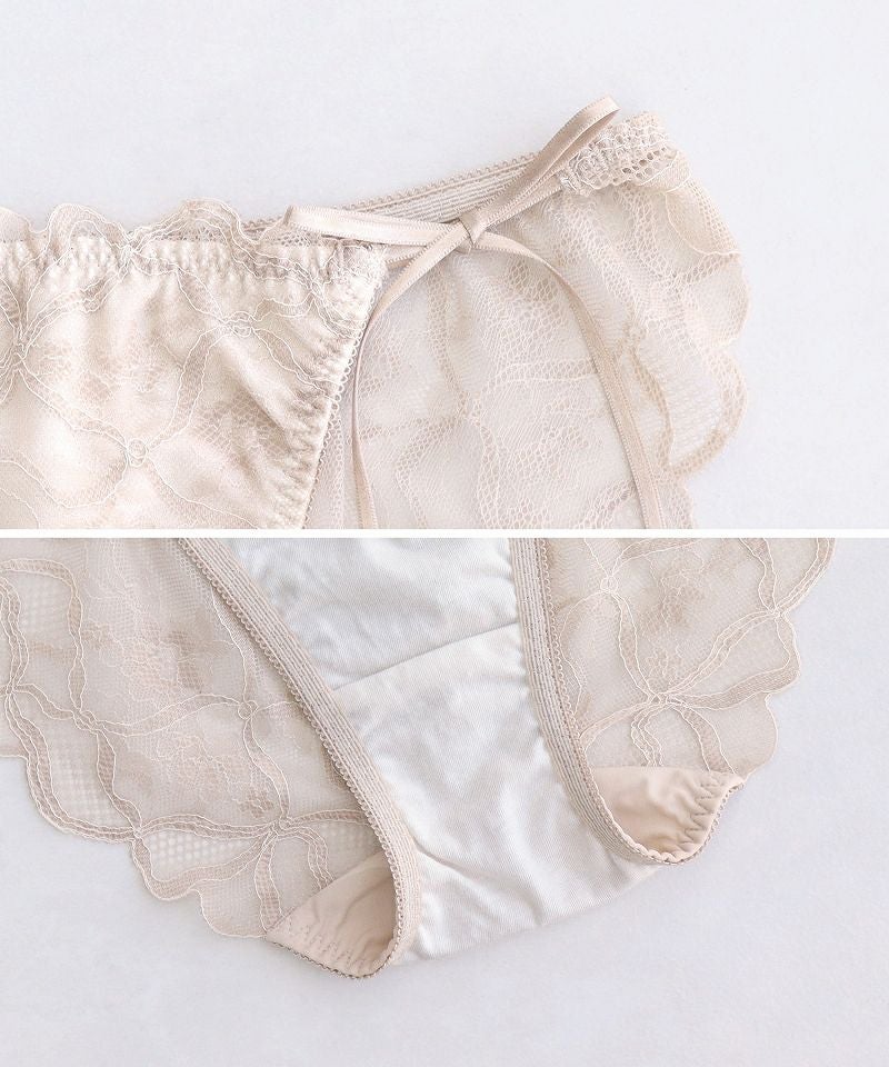 《ぷにぷにブラ》リボンレース レースバックショーツ【ショーツ単品】