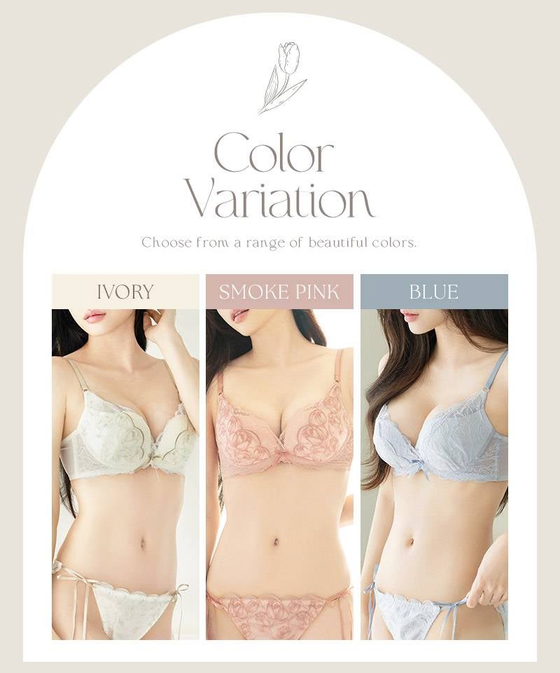 《Leene》チューリップレースブラ＆ショーツ