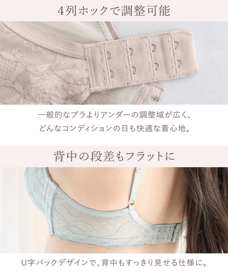 《ぷにぷにブラ》リボンレースブラ＆ショーツ